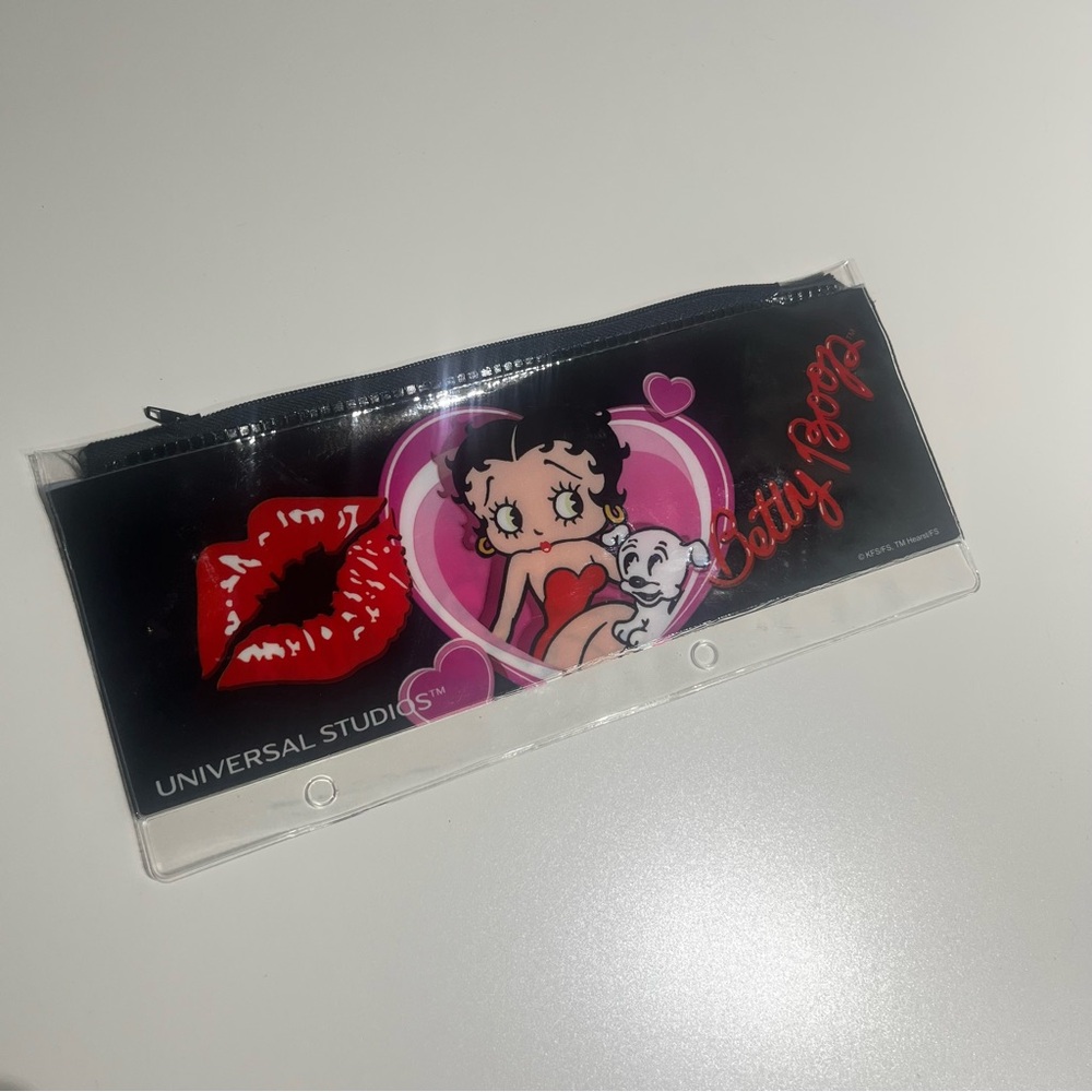 Y2K Betty Boop Clear Vinyl Pouch ,Graphic, Pencil case For Binder